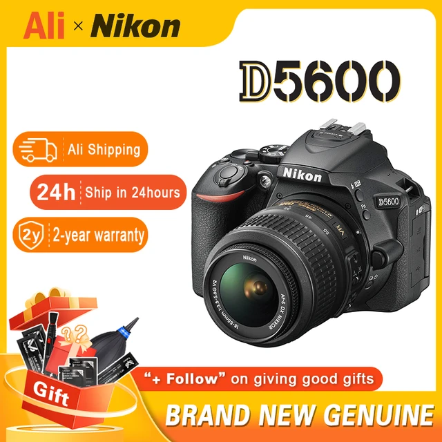 Nikon D5600 digital SLR camera, Touch professional photo camera with rotary  screen, optional 18-55mm lens, 18-140mm lens - AliExpress