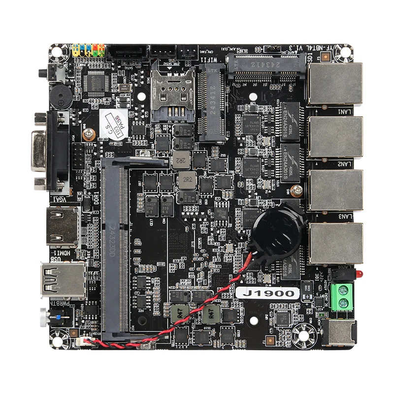 Płyta główna Inter Celeron N2830 J1900 z procesorem, 4x2.5G LAN, 1xHDMI, 1xVGA, 1xUSB3.0, 1xUSB2.0