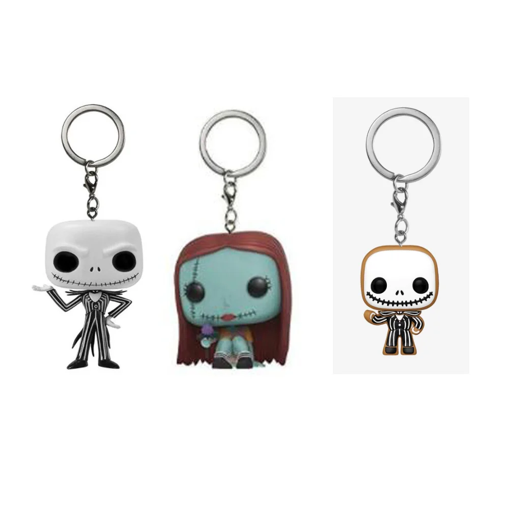 The Nightmare Before Christmas Gingerbread Jack Skellington Sally OOGIE BOOGIE Keychain Vinyl Action Figure Model Doll Toys