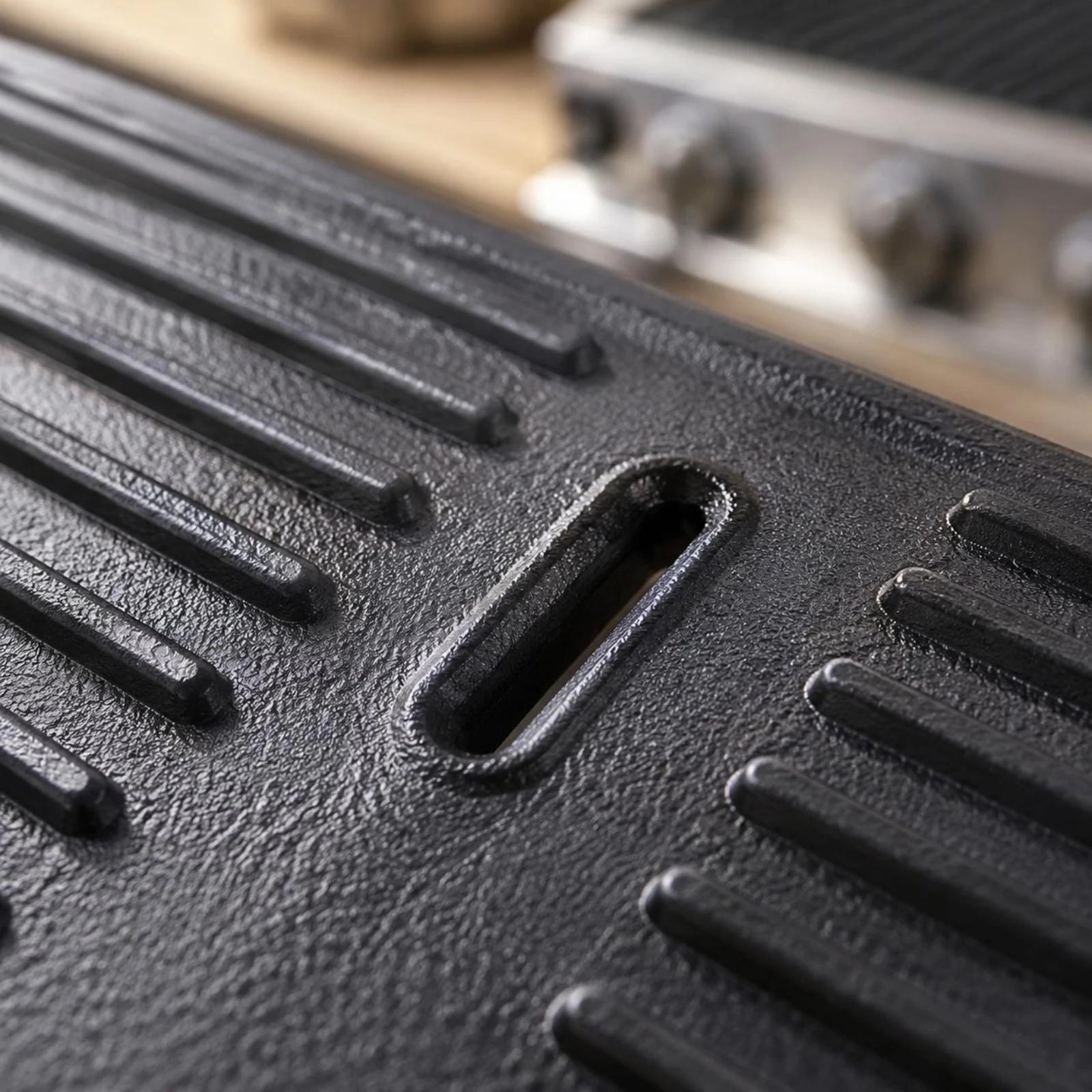 Cast Iron Grill Plate Raised Ridges Ribbed Grill Plate Cookware Rectangular Cooking Gear Slim Design for Barbecue view 6