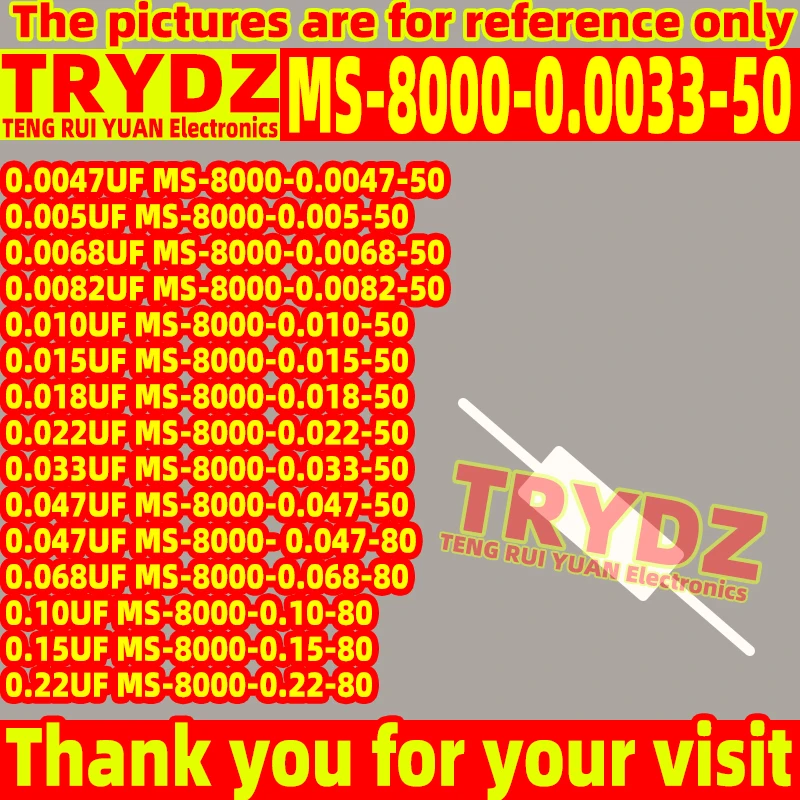 1pcs New MS-8000 High voltage thin film capacitor 0.0033UF 0.0047UF 0.0082UF 0.010UF 0.015UF 0.018UF 0.022UF 0.033UF 0.047UF
