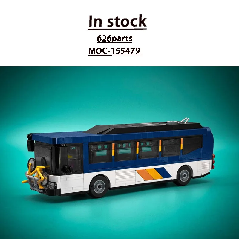 

MOC-155479 City Transportation Bus Brick Model 626 Parts MOC Creative Boys Children's Birthday Christmas New Year Toy Gift