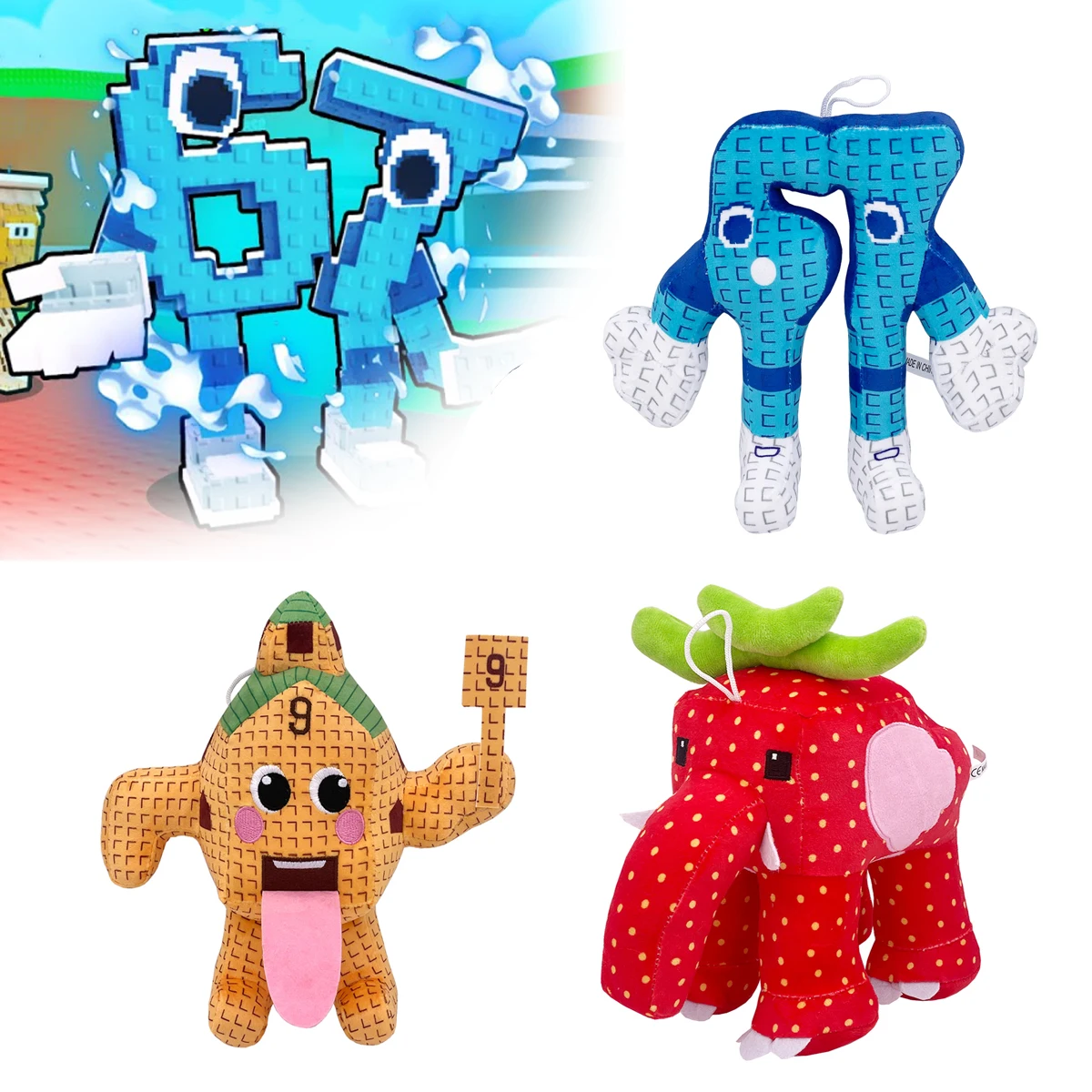 

New Steal A Brainrot Game Funny No. 9 No. 67 Soft Tongue Spitting Handheld Number 9 PP Cotton Filled Digital Cushions Home Decor