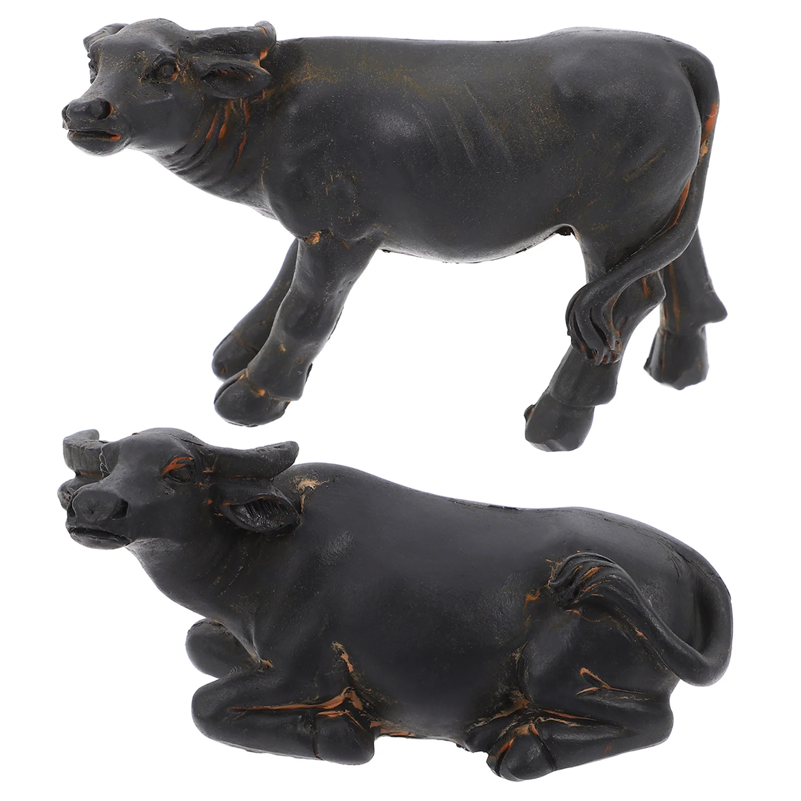 

2Pcs Resin Buffalo Figure Realistic Bull Decor for Fish Tanks and Gardens Long-Lasting Beauty and Detail Craftsmanship