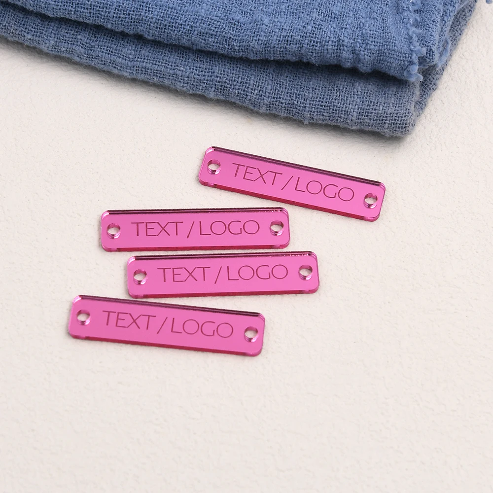 Custom Mirror Acrylic Tags Laser Engraved 0.39x1.57