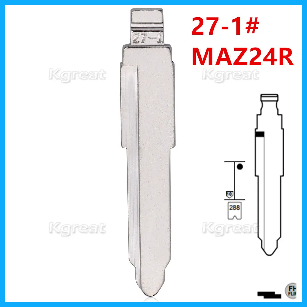 10pcs 27-1# MAZ20R MAZ24R Metal Uncut Blank Flip Remote Key Blade For Mazda for keydiy KD xhorse VVDI JMD