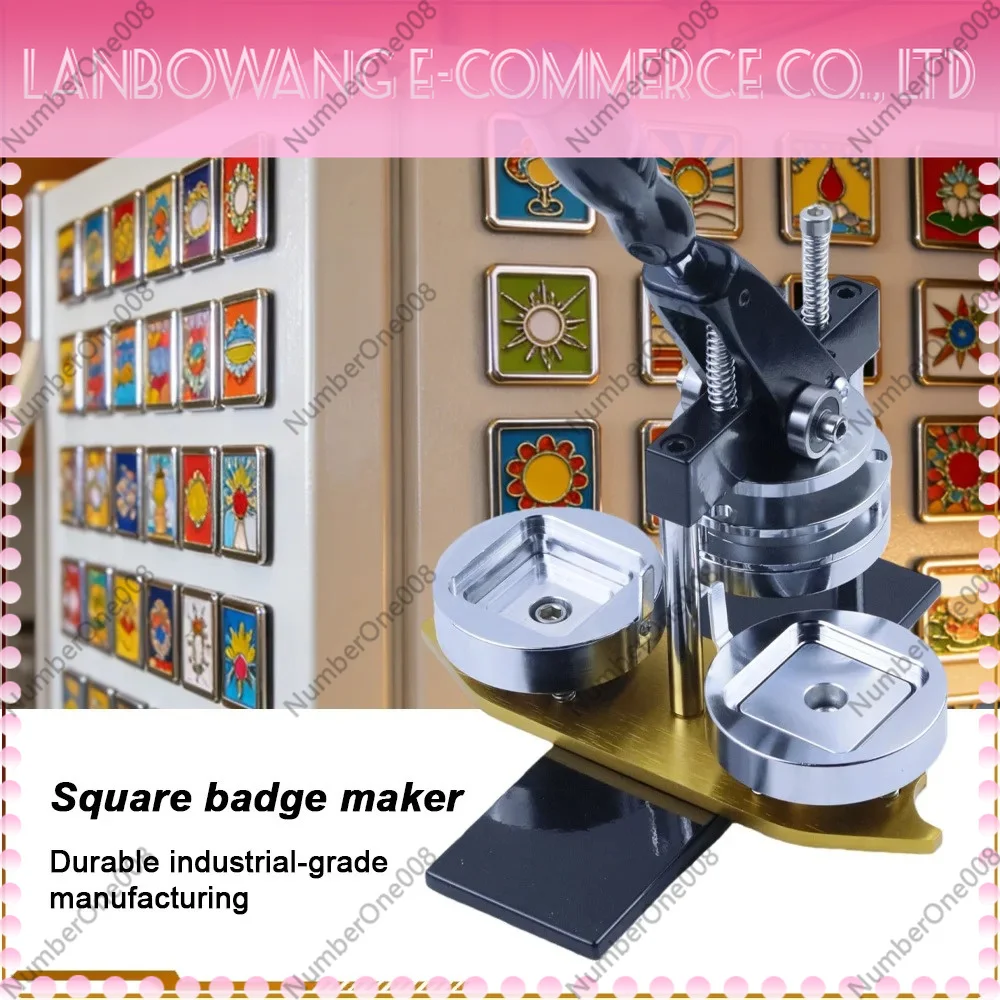 Square Fridge Magnet Maker Machine Kit, 50x50mm Refrigerator Sticker Making Machine+Paper Cutter+100 Sets Materials