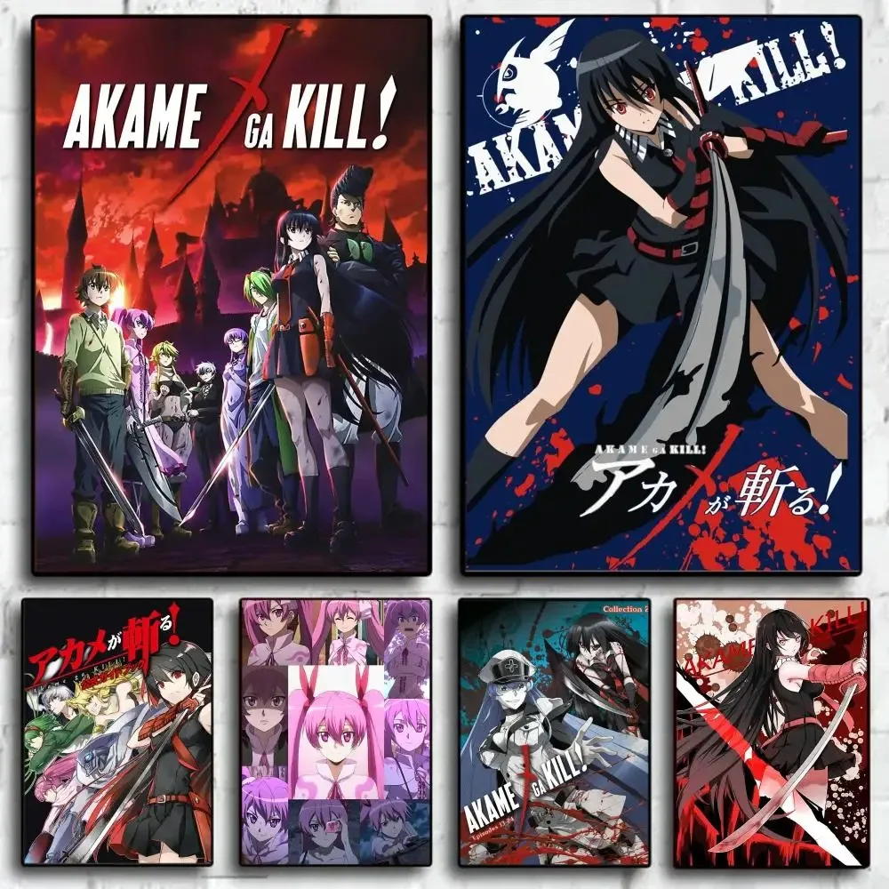 Japanese Classic Anime Akame Ga KILL Canvas Painting  Poster Coffee House Bar Home Decor Living Room Office Home Decor