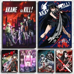 クラシックアニメakame-killキャンバス絵画,日本のポスター,家の装飾,コーヒー,家,バー,リビングルーム,オフィス