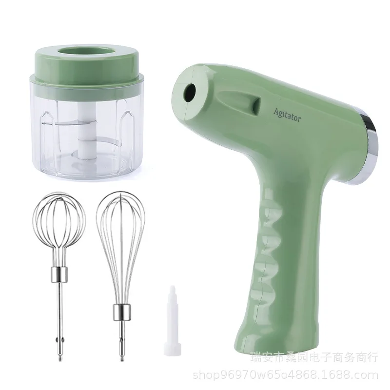 Electric egg beater Garlic crusher Multi-functional household handheld baking mixer Charging egg beater cream beating machine