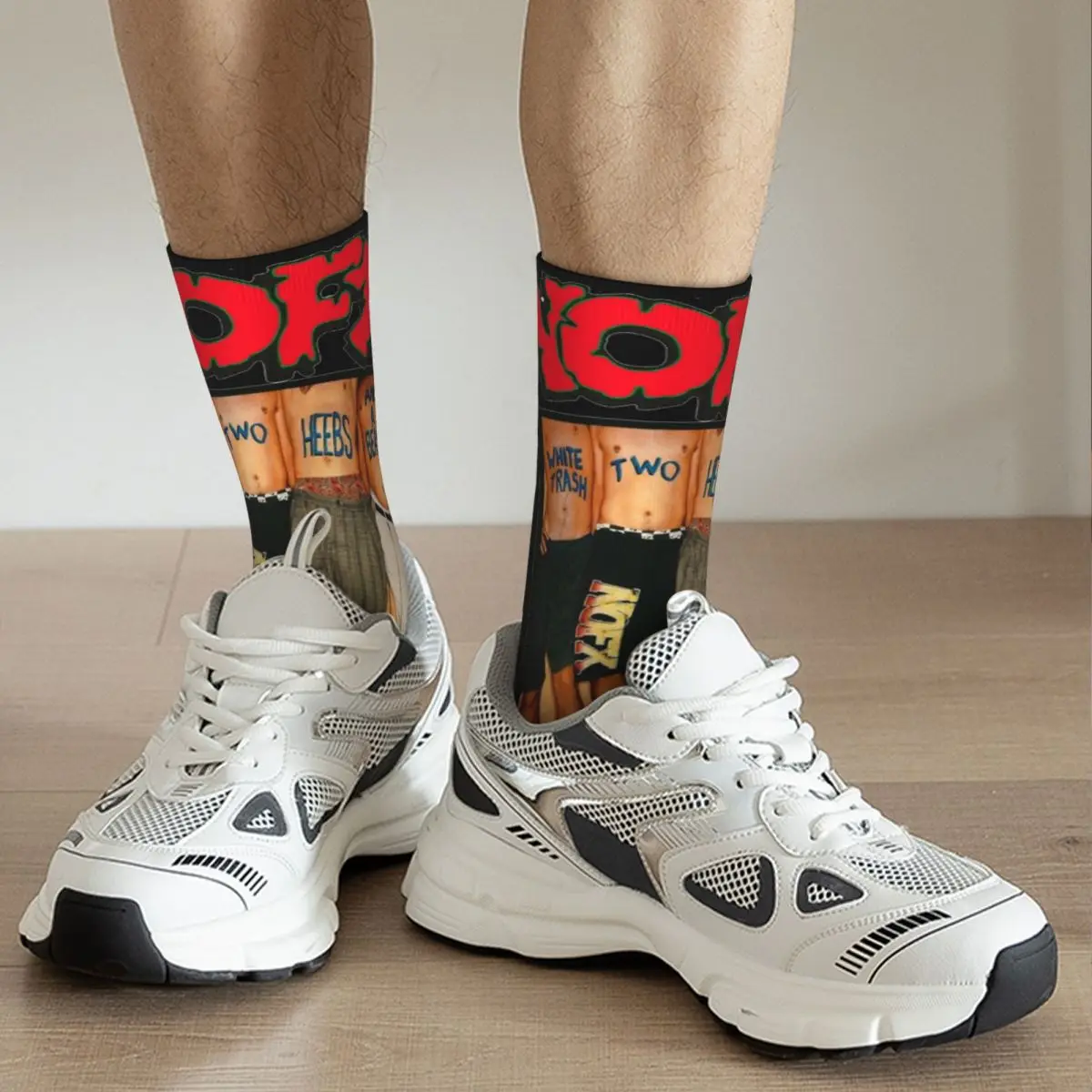 Hip-hop Nofx Punk Band Design Print Socks Stuff All Season Soft Crew Socks Sweat Absorbing