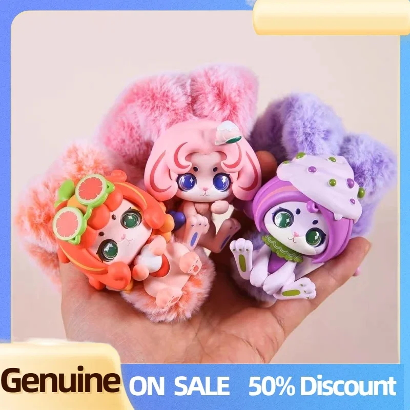 Genuine Cup Rabbit Fruit milk Series Blind Box Pvc Model Rabbit Figure Room Desk Decoration Doll Mystery Box kids Birthday Gift