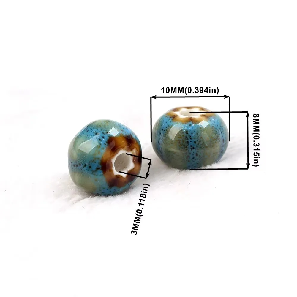 

6Pcs/Bag 10MM Ceramic Melon Shaped Scattered Beads DIY Handmade Bead Material Bracelet Necklace Jewelry Making Accessories