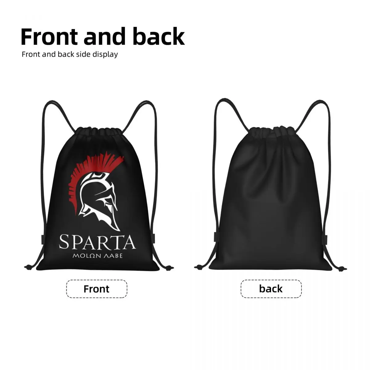 Custom Spartan Molon Labe Sparta Warrior Drawstring Backpack Bags Women Men Lightweight Gym Sports Sackpack Sacks for Yoga