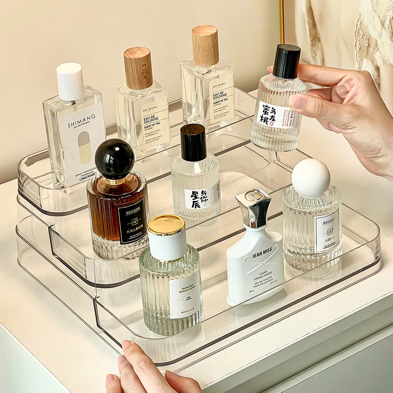 Desktop Perfume Shelf Bathroom Makeup Organizer Perfume Aromatherapy Organizer Skin Care Product Storage Rack Organizer