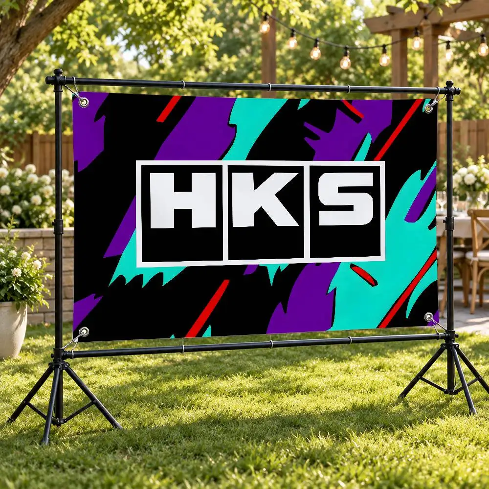 H-K-Ss Tuning Parts Aesthetic Wall Tapestry Flag Printed Wall Hanging Living Room Party Outdoor Decor