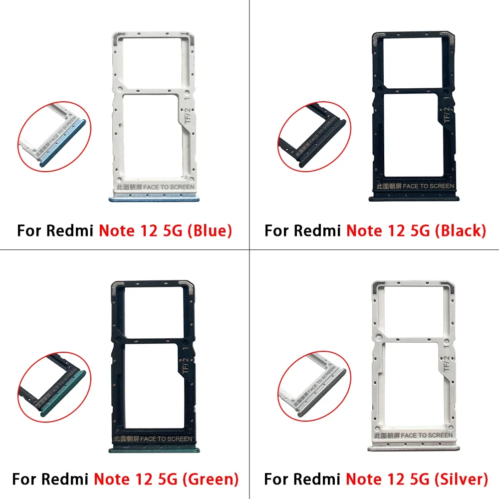 SIM SD Card Tray Sim Card Holder For Xiaomi Redmi Note 12S 12 4G 5G SIM Card Tray Slot Holder Adapter Socket Repair Parts