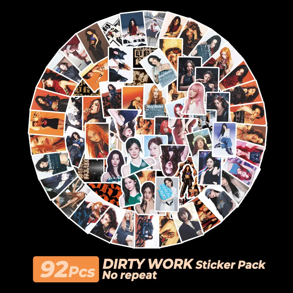 92 nuovi adesivi Kpop Zha per poster dell'album "Dirty Work" di Aespa, adesivo per tazza d'acqua, regalo per laptop