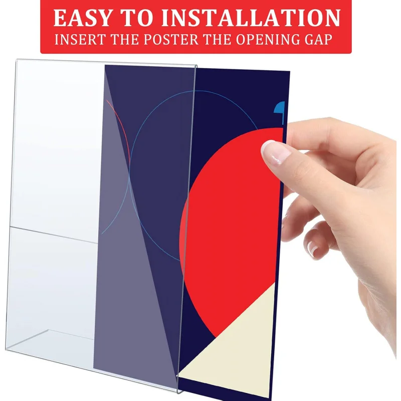 4 x 6 Inch Acrylic Sign Holder Clear Slanted Stand Table Menu Display Flyer Re