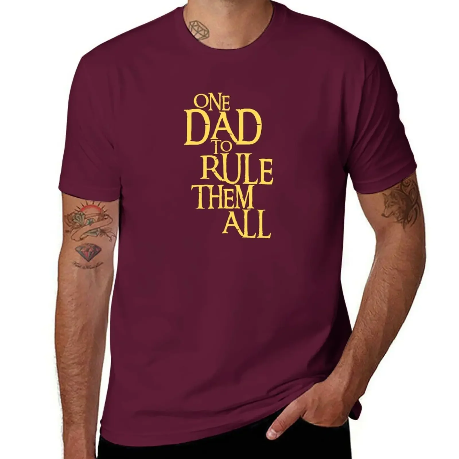 New fashion heavyweight vintage Summer One Dad to Rule Them All - Fantasy T-Shirt blanks tops vintage t shirts for men pack