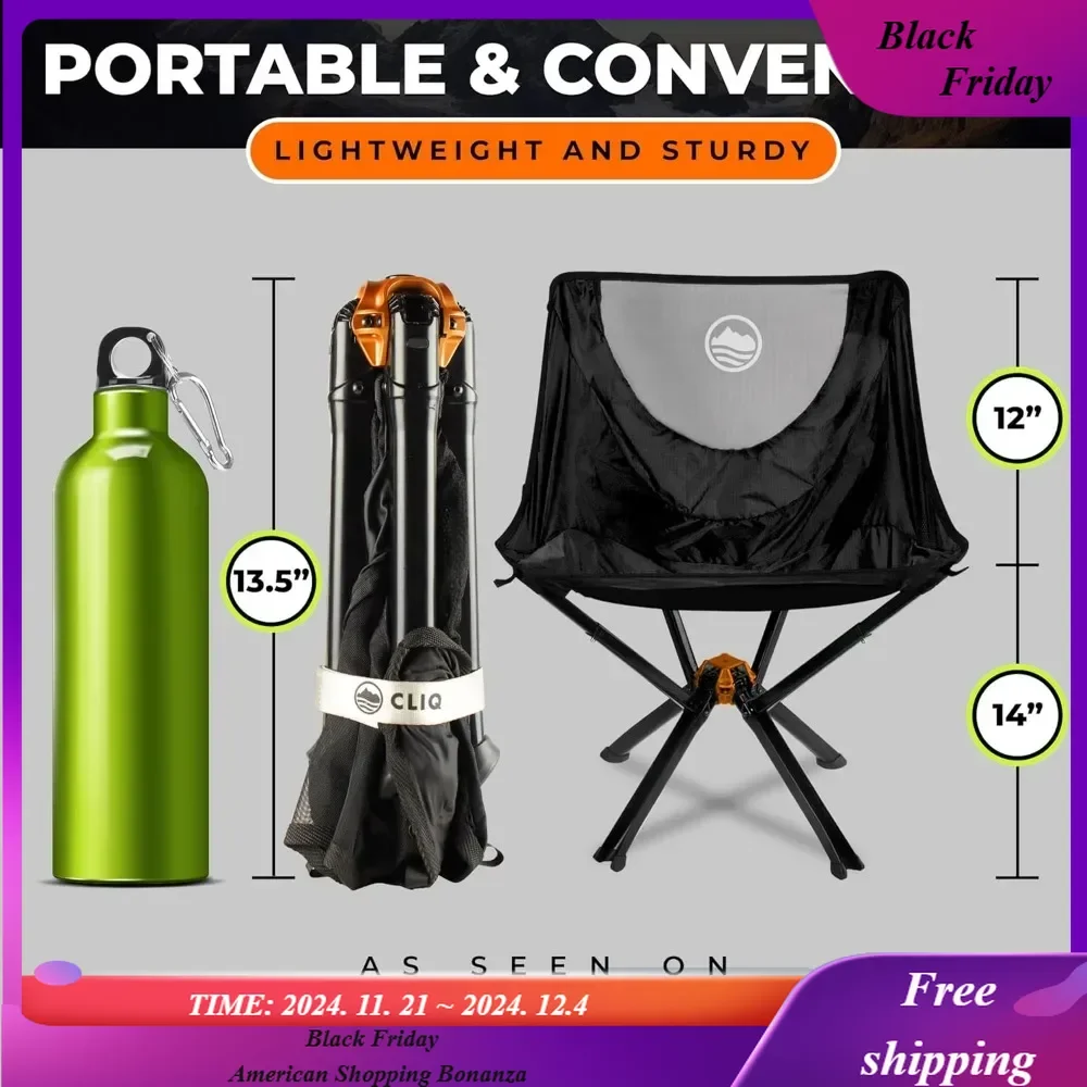 

Portable - Lightweight Folding Chair for Camping - Supports 300 Lbs - Perfect for Outdoor Adventures