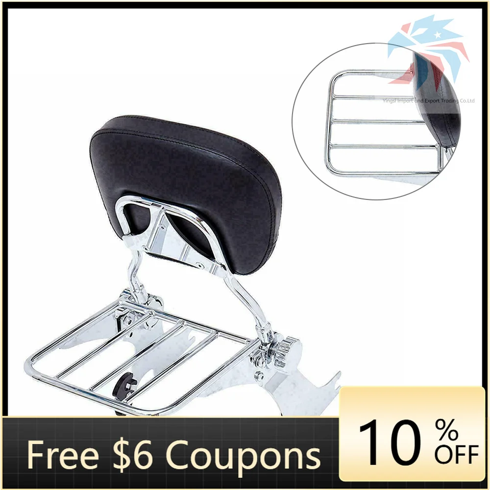 

STLF Motorcycle Adjustable Backrest Sissy Bar W/ Luggage Rack for Harley Sportster 1200 Sport XL1200S