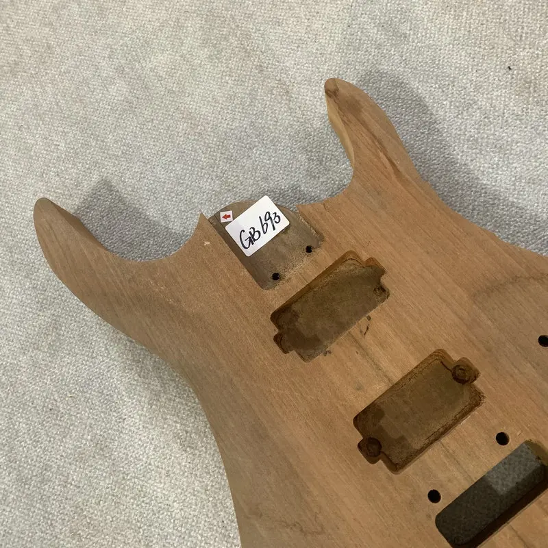 Solid Redwood Electric Guitar Body  HH Pickups Two Points Fixed Tremolo DIY Guitar Parts Surface Dirty And Crack GB693