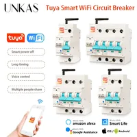 UNKAS 1P 2P 3P 4P Wireless Smart WIFI Circuit Breaker Timer Tuya APP Voice Remote Control Switch Alexa Google Home