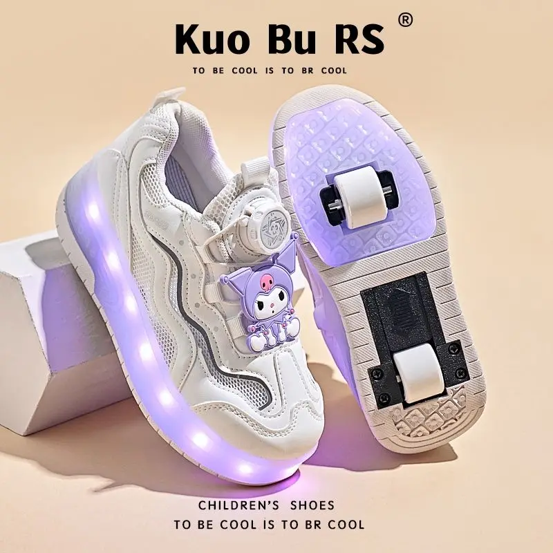 Kawaii Sanrios Anime Kuromi Sneakers Spring Autumn Waterproof Breathable Soft Sole Antiskid Outdoor Leisure Shoes Girl Gift