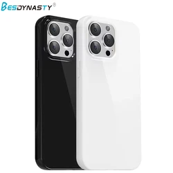 Luxury Glossy Silicone Soft Case For iPhone 16 15 14 Plus 13 12 11 Pro Max Solid Black Plain Shell Ultra Thin Slim Back Cover