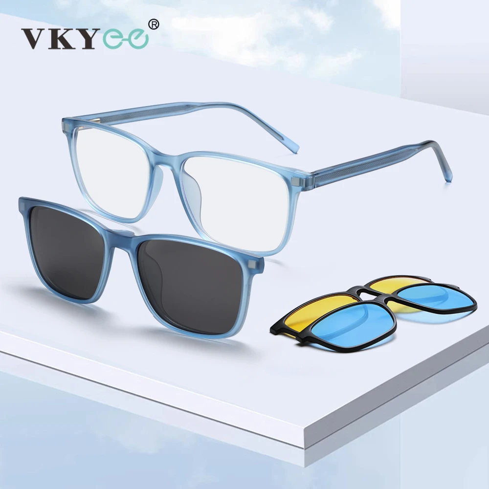 VICKY Gafas de sol polarizadas unisex con clip magnético de diseño minimalista, gafas graduadas personalizables KG2529OP