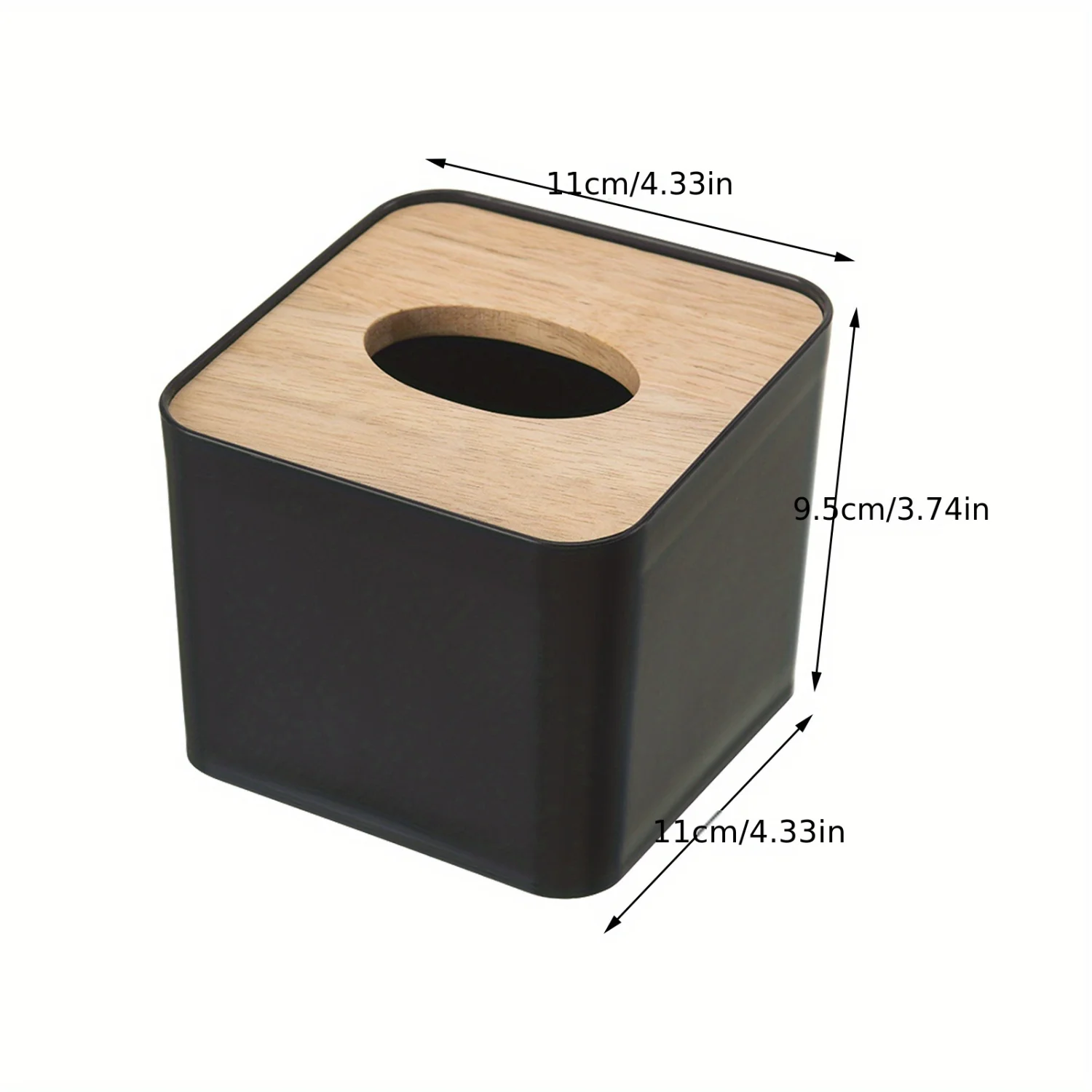 Suporte para caixa de tecido lavável |   Acessório de escritório conveniente e prático |   Design resistente e compacto |   4,33" x 4,33" x 3,74