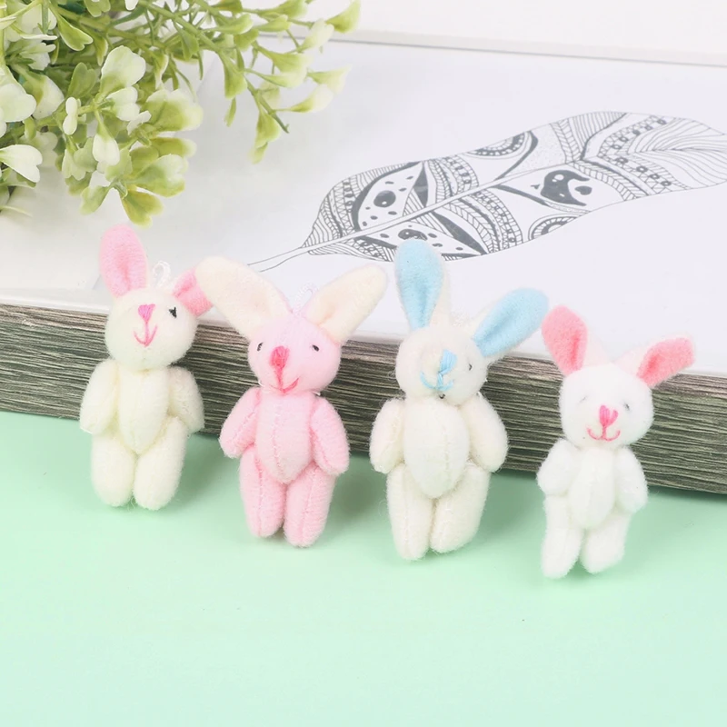 

4.5CM Rabbit Plush Toy Cartoon Bunny Pendant Soft Stuffed Doll Keychain Backpack Car Bag Key Ring Deco rDollhouse Decor Doll