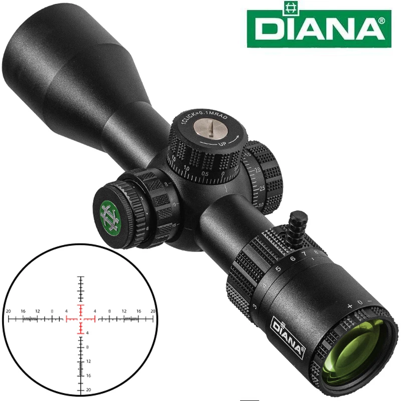 

DIANA HD ED-MOA 3-12X44 SFIR FFP Первый фокусный плоский тактический прицел R & G с подсветкой Оптический прицел