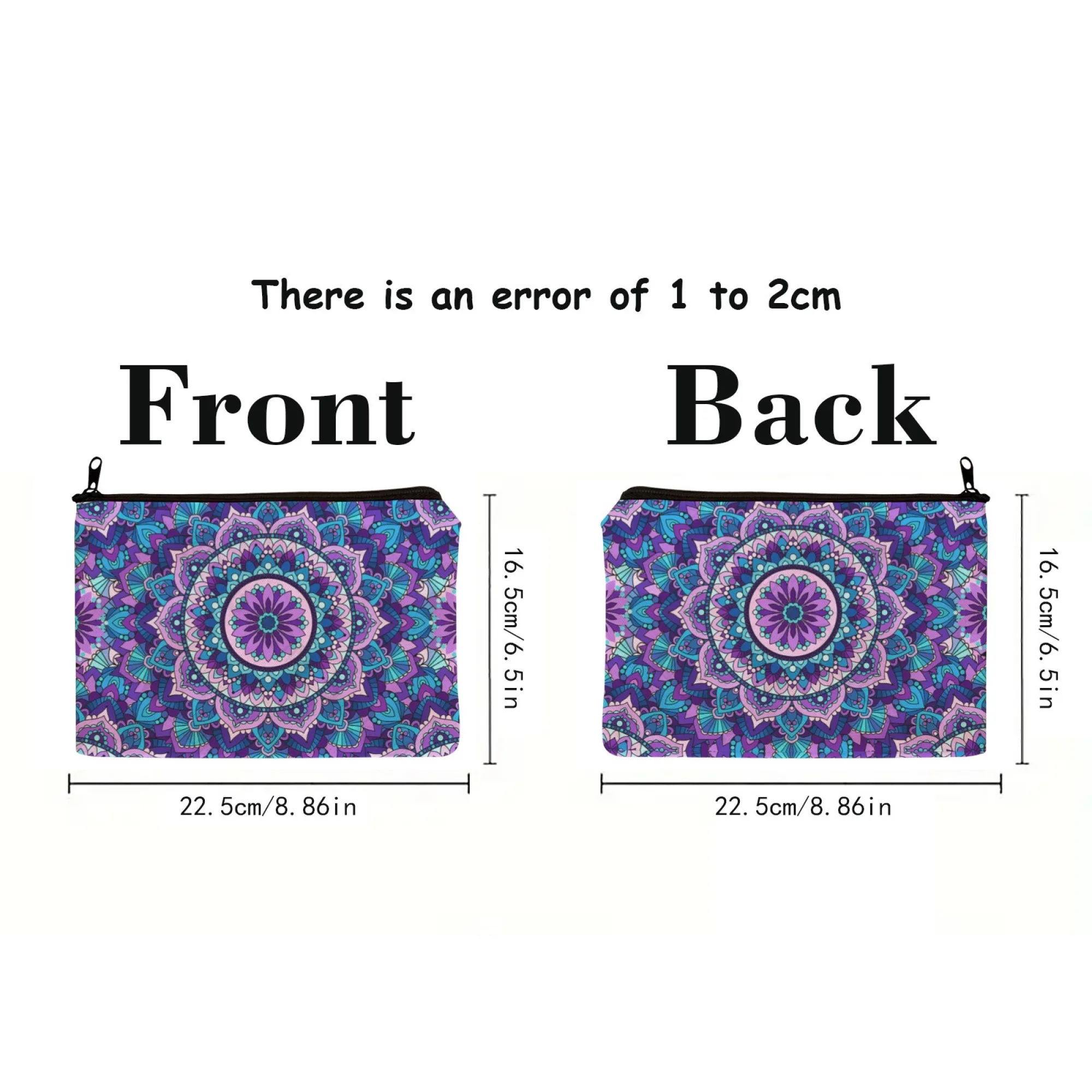 Borsa per cosmetici con stampa mandala vintage; Portamonete con pochette leggera; Astuccio per trucco portatile con cerniera