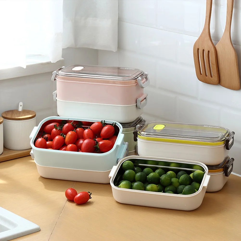 

1600ml 304 Stainless Steel Insulated Lunch Box Double Layer Leakproof Food Container Food Storage Box for Office School
