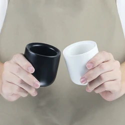 Classic Black And White Ceramic Coffee Cups Thickened Ceramic Espresso Latte Cup Simple Coffee Cup Set 100ml Cafe Taza Capuccino