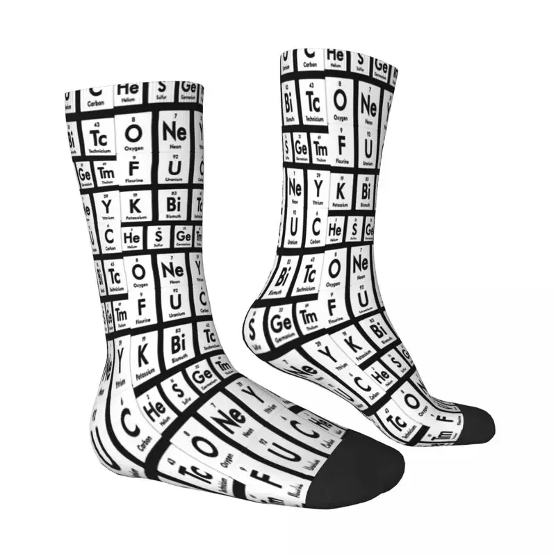 Y2K Periodic Table Joke Elements Gift Chemistry Chemist Science Scientist Socks Male Mens Women Winter Stockings Polyester