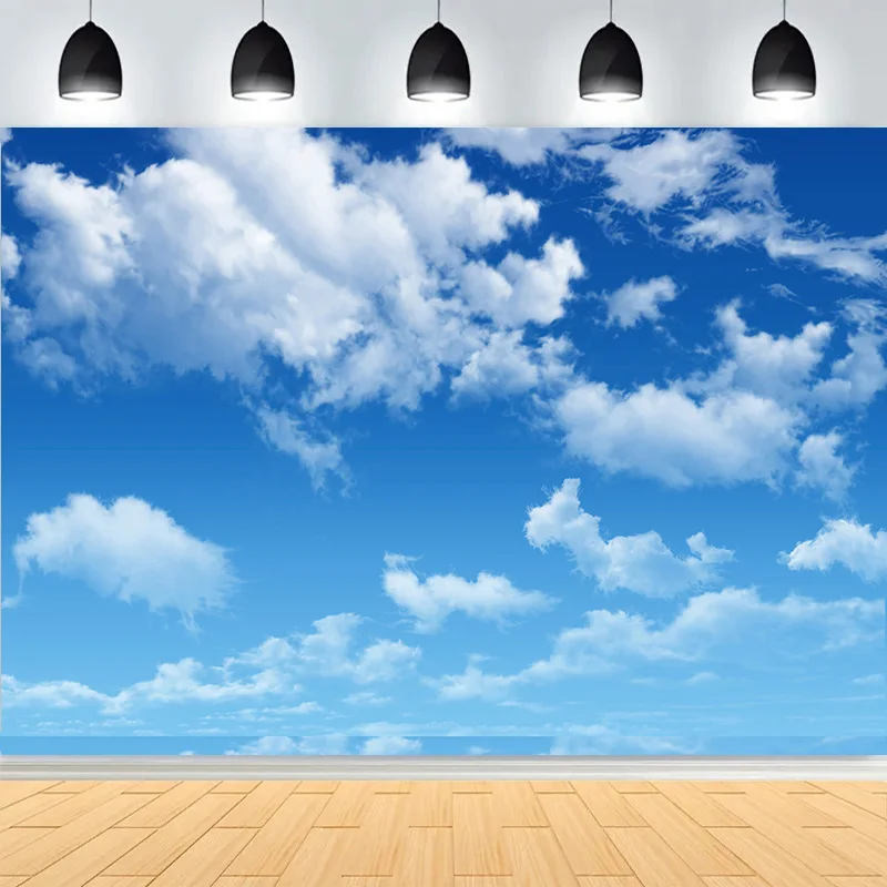 Summer Scenery Forest Photography Backdrops Props City Buliding Grassland Sunlight Cloud Landscape Photo Studio Background HJ-13