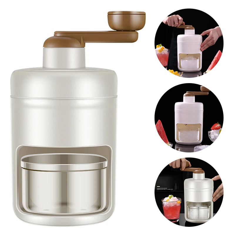 

Manual Ice Crusher Hand Crank Snow Cone Portable Household Kitchen Blender Camping Drink Maker Shaver Tool Ice Breaking Machine