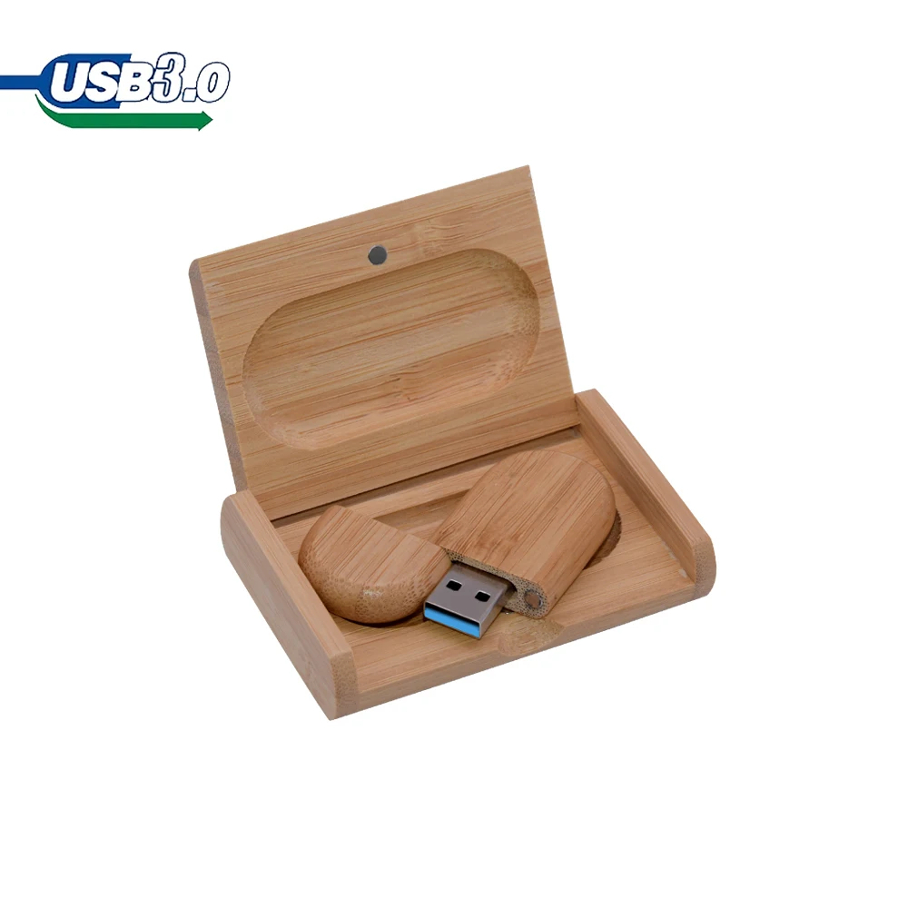 Madeira Oval Memory Stick, Pen Drives, Memory Stick, Real Capacidade, Presentes de Casamento, USB 3.0, 4GB, 8GB, 16GB, 32GB, 64GB