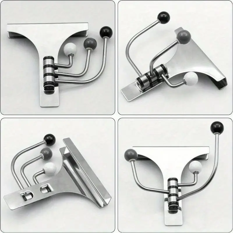 1 Set Over The Door Hooks Swivel Hat Towel Rack for Bathroom Living Room Bedroom Kitchen Hooks for Hanging - view 4