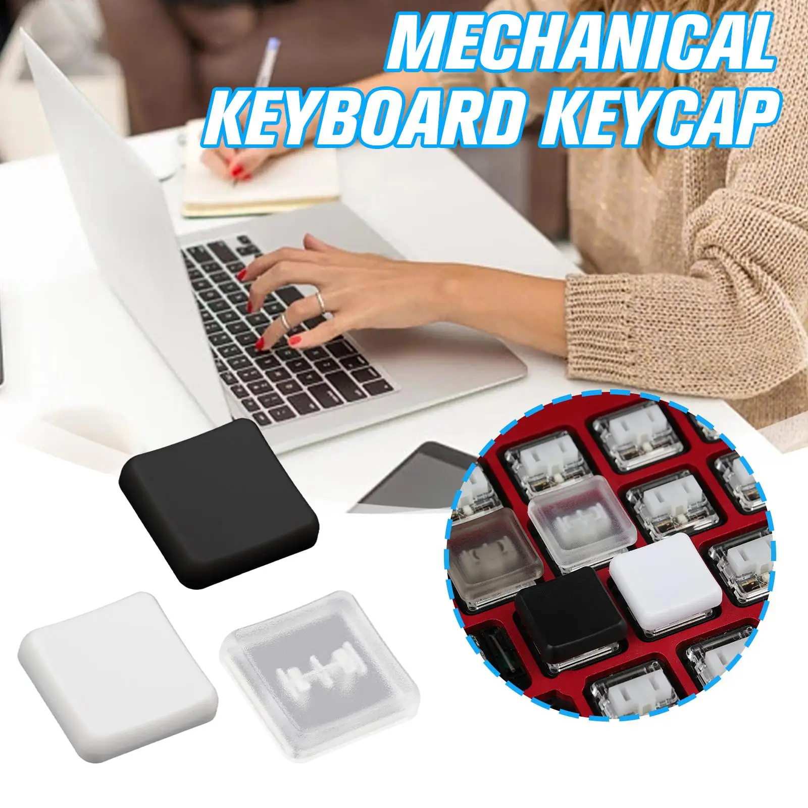 คีย์บอร์ดขนาด6ชิ้นสำหรับ1350สวิตช์สีช็อคโกแลตสีขาวดำคีย์บอร์ดสำหรับเล่นเกม DIY