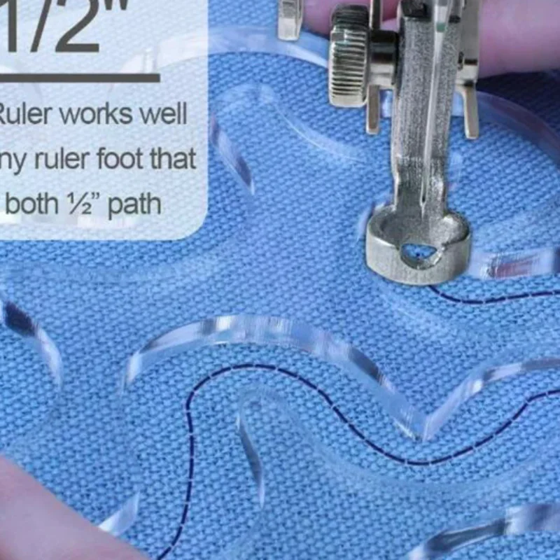1set New Free Motion Quilting Essential Template Sewing Machine Quilting Ruler