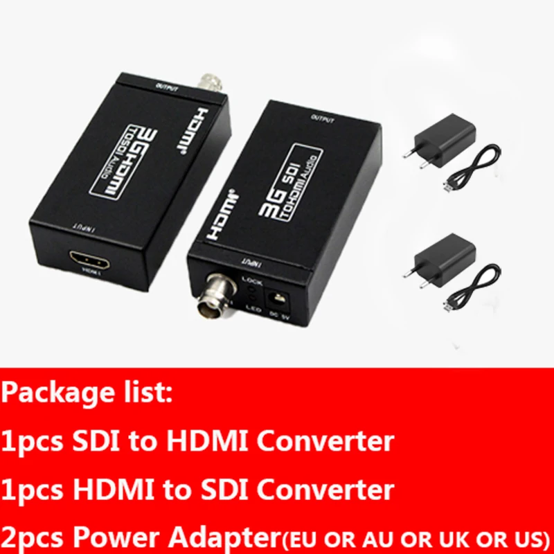 

SDI to HDMI / HDMI to SDI with Power Mini 3G HD SDI Video Micro Converter Adapter with Audio Auto Format Detection for Camera