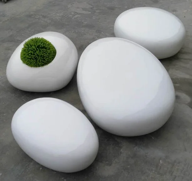 Durable sunscreen non-fading outdoor garden store street leisure place fiberglass flower pot seat