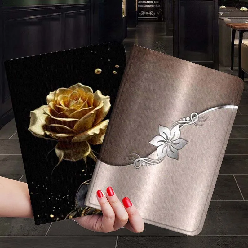 

Retro Flower Glossy Luxury Gift For Xiaoxin Lenovo Tab P12 Extreme Legion Y900 Idea Pro GT 12.1 2025 Foldable Tablet Case