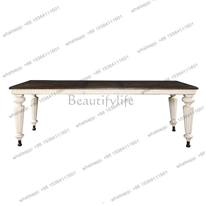 

European retro dining table French Nordic solid wood restaurant dining table