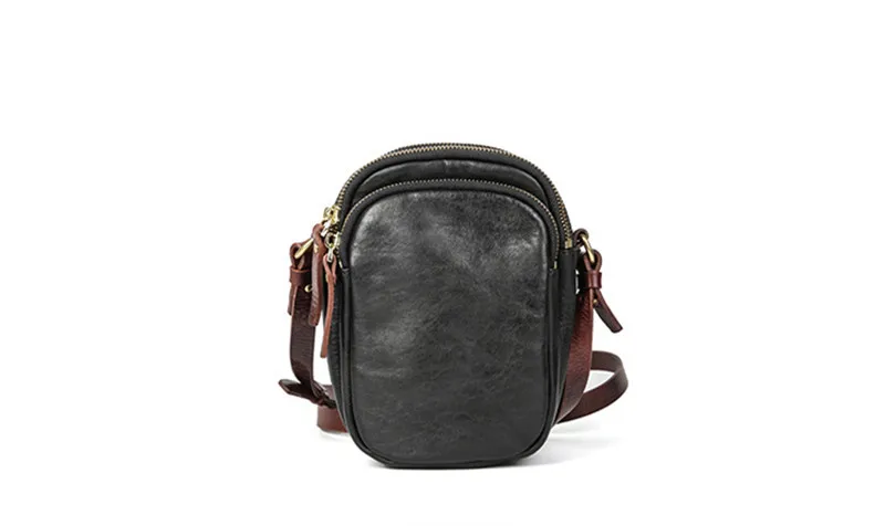 PNDME Einfache, lässige, hochwertige, natürliche Echtleder-Handytasche für Herren, leichte, beliebte Schulter-Umhängetasche – Detail 9