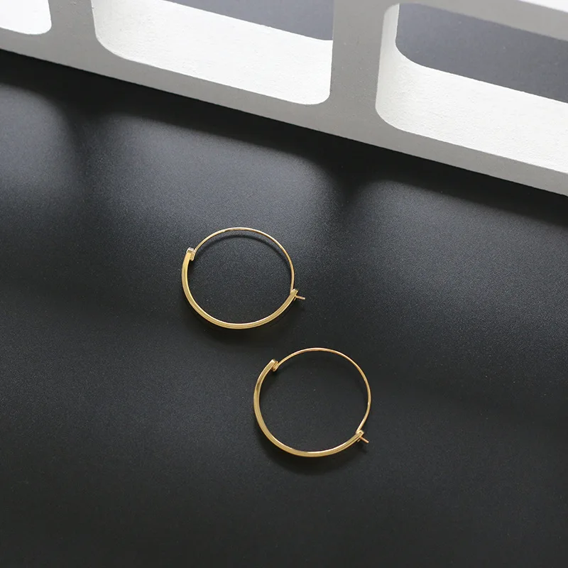 316L Stainless Steel French Geometry Simple Glossy Circle Earrings For Women New Trend Luxury Non-fading Jewelry